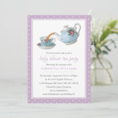 Elegant Teacups Baby shower Tea Party Kaart (Staand voorkant)