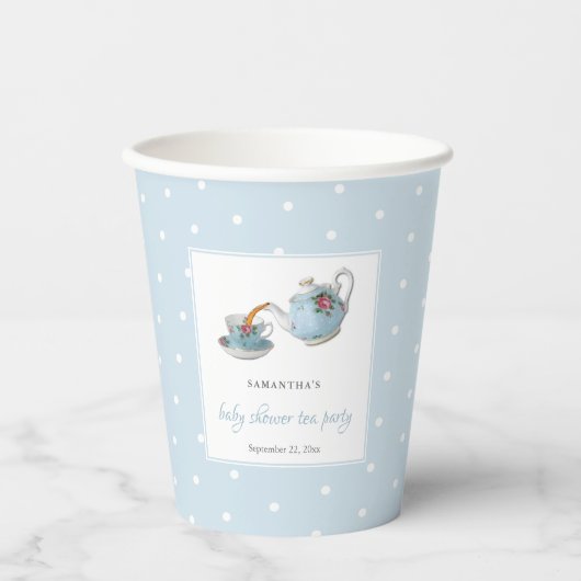 Elegant Teacups Baby shower Tea Party Papieren Bekers (Voorkant)