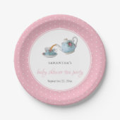 Elegant Teacups Baby shower Tea Party Papieren Bordje (Voorkant)
