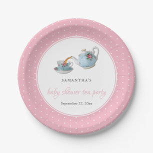 Elegant Teacups Baby shower Tea Party Papieren Bordje