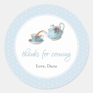 Elegant Teacups Baby shower Tea Party Ronde Sticker