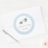 Elegant Teacups Baby shower Tea Party Ronde Sticker (Envelop)