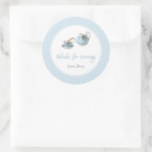 Elegant Teacups Baby shower Tea Party Ronde Sticker (Tas)