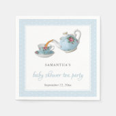 Elegant Teacups Baby shower Tea Party Servet (Voorkant)