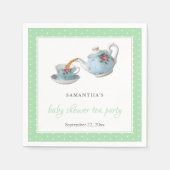 Elegant Teacups Baby shower Tea Party Servet (Voorkant)