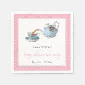 Elegant Teacups Baby shower Tea Party Servet (Voorkant)