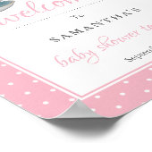 Elegant Teacups Baby shower Tea Party Welcome Sign Poster (Hoek)