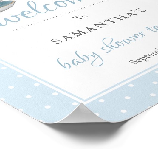 Elegant Teacups Baby shower Tea Party Welcome Sign Poster (Hoek)