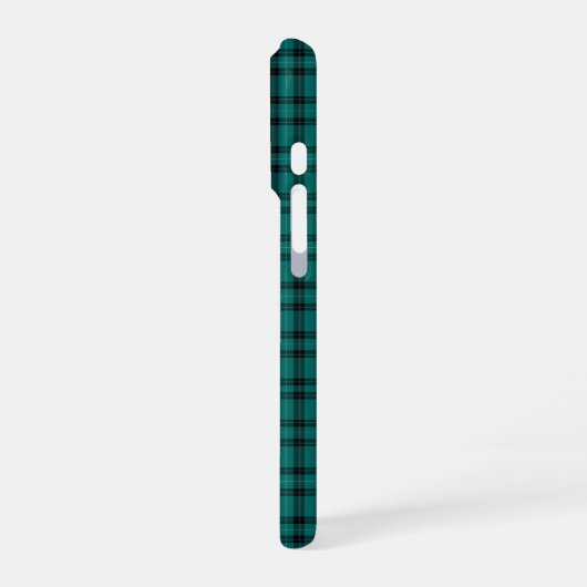 Elegant Teal and Black Tartan Plaid Pattern iPhone Hoesje (Linkerkant)