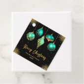 Elegant Teal and Gold Ornament Christmas Bedankjes Labels (In situ)