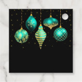 Elegant Teal and Gold Ornament Christmas Bedankjes Labels (Achterkant)