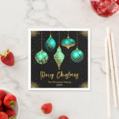 Elegant Teal and Gold Ornament Christmas Servet (Insitu)
