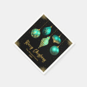 Elegant Teal and Gold Ornament Christmas Servet (Hoek)