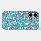 Elegant Teal and Magenta Foliage Pattern Case-Mate iPhone Case (Achterkant (horizontaal))