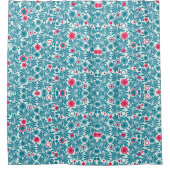 Elegant Teal and Magenta Foliage Pattern Douchegordijn (Voorkant)
