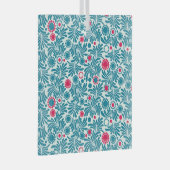 Elegant Teal and Magenta Foliage Pattern Glas Ornament (Voorkant Rechts)