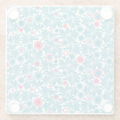 Elegant Teal and Magenta Foliage Pattern Glazen Onderzetter (Achterkant)