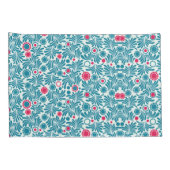 Elegant Teal and Magenta Foliage Pattern Kussensloop (Achterkant-Rechts)