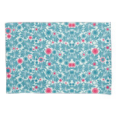 Elegant Teal and Magenta Foliage Pattern Kussensloop (Voorkant-Links)