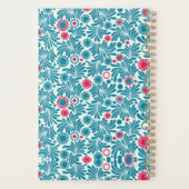 Elegant Teal and Magenta Foliage Pattern Planner (Achterkant)
