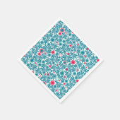 Elegant Teal and Magenta Foliage Pattern Servet (Hoek)