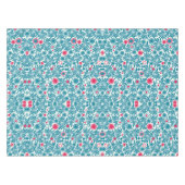 Elegant Teal and Magenta Foliage Pattern Tafelkleed (Voorkant (Horizontaal))