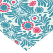 Elegant Teal and Magenta Foliage Pattern Tafelkleed (Gekanteld)
