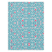 Elegant Teal and Magenta Foliage Pattern Tafelkleed (Voorkant)