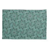 Elegant Teal Bloempatroon met Leaf Mandala Kussensloop (Achterkant-Links)