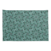 Elegant Teal Bloempatroon met Leaf Mandala Kussensloop (Achterkant-Rechts)