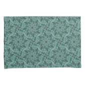 Elegant Teal Bloempatroon met Leaf Mandala Kussensloop (Voorkant-Rechts)