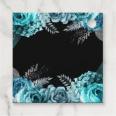 Elegant Teal Blue and Silver Flower Birthday Party Bedankjes Labels (Achterkant)