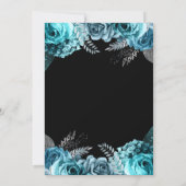 Elegant Teal Blue and Silver Flower Birthday Party Bedankkaart (Achterkant)