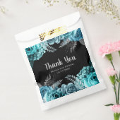 Elegant Teal Blue and Silver Flower Birthday Party Bedankzakje (Gezegeld)