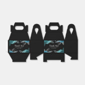 Elegant Teal Blue and Silver Flowers Sweet Sixteen Bedankdoosjes (Uitgevouwen)