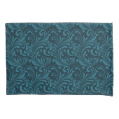 Elegant Teal Blue Baroque Floral Pattern  Kussensloop (Voorkant)