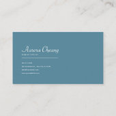 Elegant Teal Blue Floral Gold Frame Watercolor Visitekaartje (Achterkant)