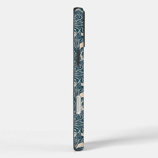 Elegant Teal Botanical Swirl Seamless Pattern Case-Mate iPhone Case (Achterkant / Rechts)