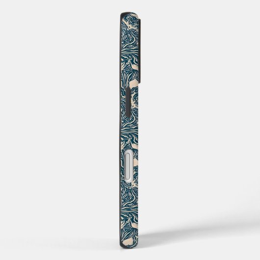 Elegant Teal Botanical Swirl Seamless Pattern Case-Mate iPhone Case (Achterkant / Rechts)