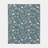 Elegant Teal Botanical Swirl Seamless Pattern Fleece Deken (Voorkant)