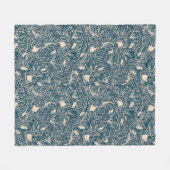 Elegant Teal Botanical Swirl Seamless Pattern Fleece Deken (Voorkant (Horizontaal))
