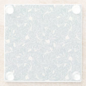 Elegant Teal Botanical Swirl Seamless Pattern Glazen Onderzetter (Achterkant)