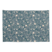 Elegant Teal Botanical Swirl Seamless Pattern Kussensloop (Achterkant-Rechts)