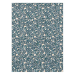 Elegant Teal Botanical Swirl Seamless Pattern Tafelkleed