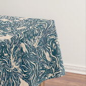 Elegant Teal Botanical Swirl Seamless Pattern Tafelkleed (Voorbeeld)