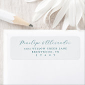 Elegant Teal Calligraphy Etiket (Insitu)