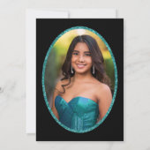 Elegant teal dress 15th birthday Quinceanera Kaart (Achterkant)