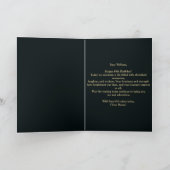 Elegant Teal en Gouden Metaal 80e Verjaardag Kaart (Binnen)