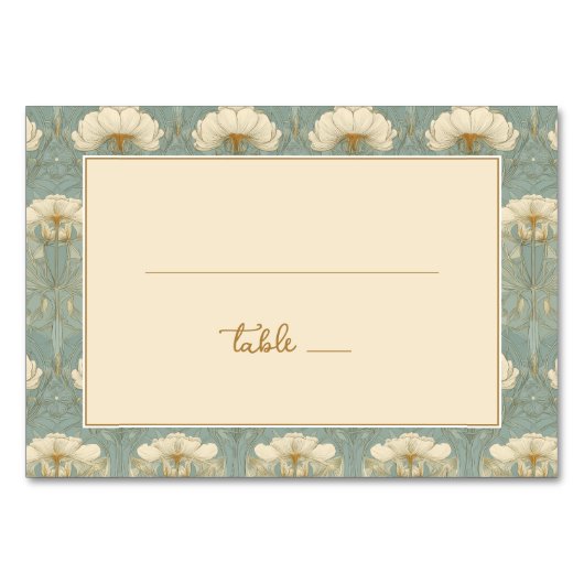 Elegant Teal Floral Border Kaart (Voorkant)