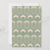 Elegant Teal Floral Kaart (Achterkant)